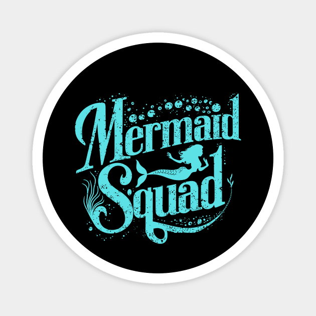 Mermaid Squad Birthday Party Family Matching Women Girl Cute Magnet by AimArtStudio